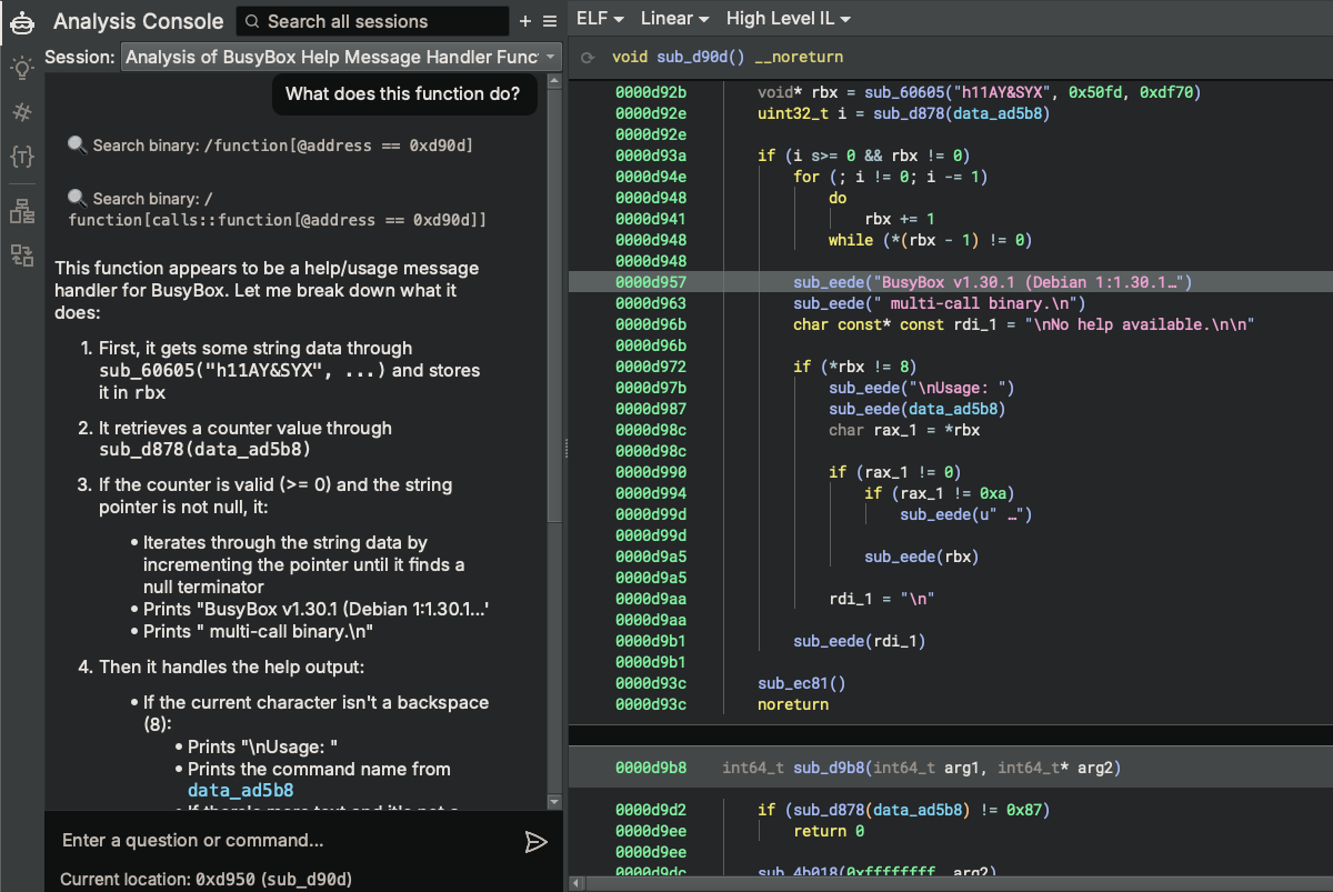 Analyisis Console Ask Question