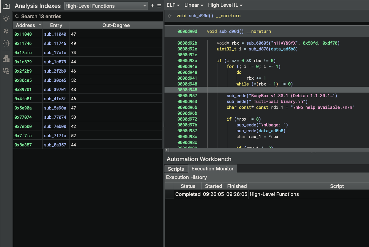 High-Level Functions Index